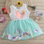 Conyson hot sale baby Children's Clothing toddler Baby kids clothing Dress print flower Girl Birthday Dress candy Girl's Dress