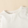 Conyson Spring Autumn New Arrivals Two Piece Set Puff Sleeve Tops Stripe Hypotenuse Short Skirt Baby Girls' Clothing Sets