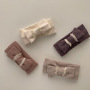 Conyson stockings suspenders style kids clothing organic cotton pants warm knitting kids nonsexual pants with bow tie Jumpsuit