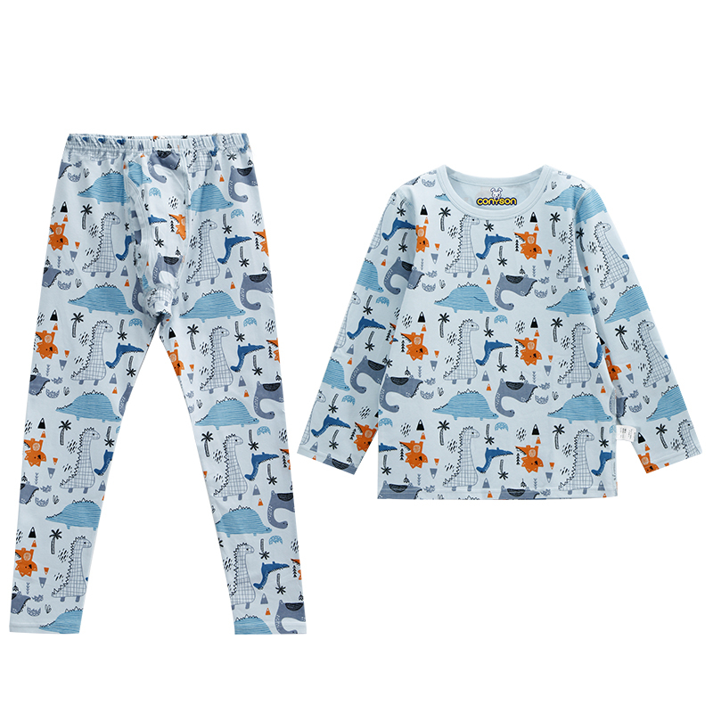 Wholesale Soft Anti-Static O-Neck Knitted Boy's Sleepwear Korean Kids Custom Pajamas Set