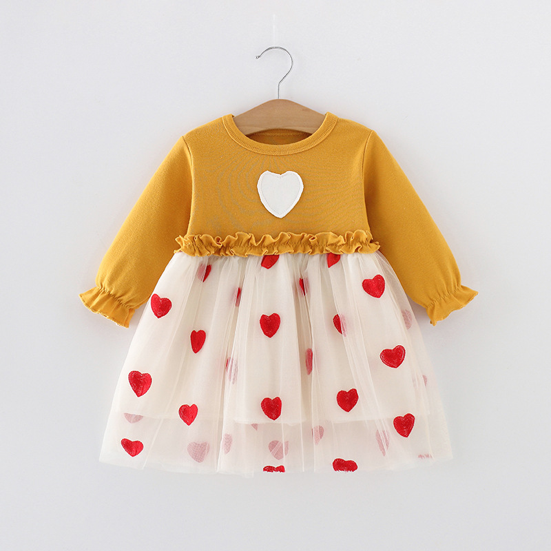 High Quality Anti-Wrinkle Embroidered Knee-Length Layered Dress Knit Kids Girl Mesh Dress