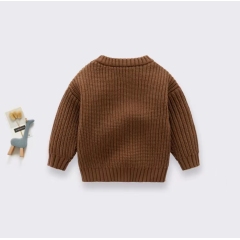 Conyson New Arrivals Autumn And Winter Fashion Loose Long Sleeve O-neck Baby And Child Plus Size Purple Chunky Knit Sweaters