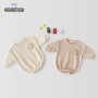 Conyson Wholesale High Quality New Autumn Smile Face Solid Cotton Long Sleeve Infant Baby sweatshirt Romper