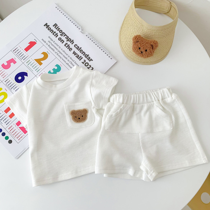 Conyson Wholesale New summer Newborn Unisex Baby Boy Girl Short Sleeve Cute Carton Cotton 2 Pieces Clothing Knitting Baby Sets