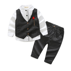 Conyson hot sale fashion autumn rts Boy kids boutique party suits children Clothing cotton Casual wholesale 3-piece clothes Sets