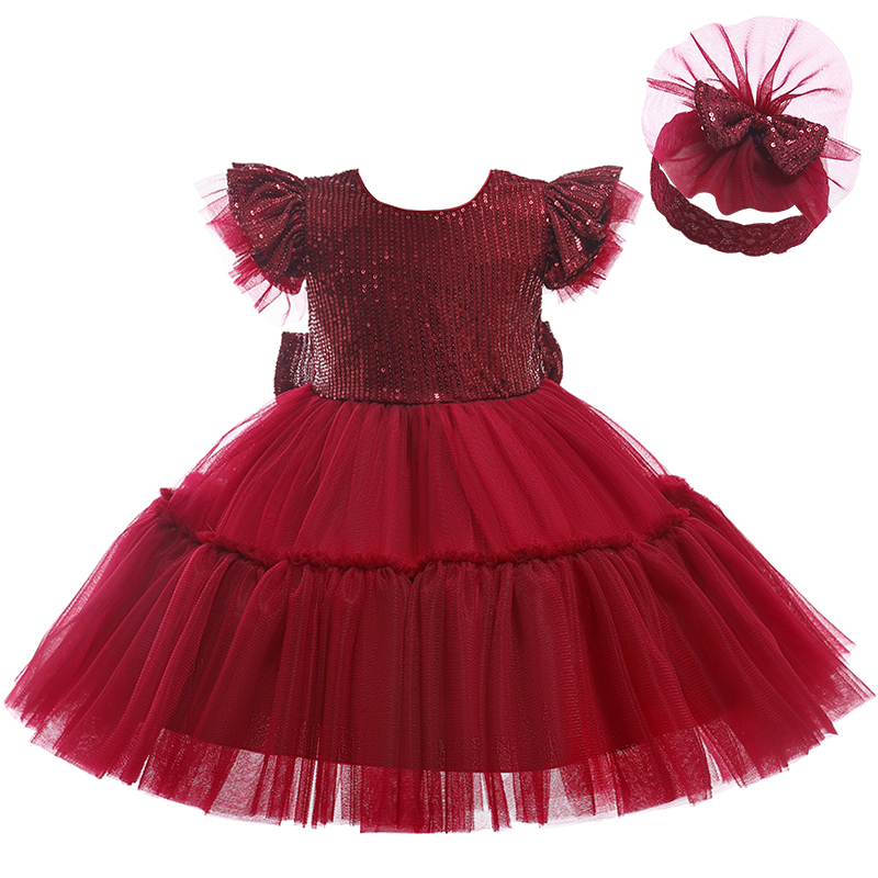 Summer Lace Princess Dresses For Kids Flowers Girls Dress Children's Birthday Party Costume Infant Dress
