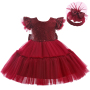 Summer Lace Princess Dresses For Kids Flowers Girls Dress Children's Birthday Party Costume Infant Dress