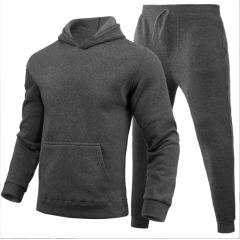 Factory sale fashion wear Custom Logo Made solid color Men's long Clothes Two-Piece Adult hoodie+pants Set Men's Clothing outfit