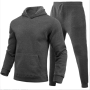 Factory sale fashion wear Custom Logo Made solid color Men's long Clothes Two-Piece Adult hoodie+pants Set Men's Clothing outfit