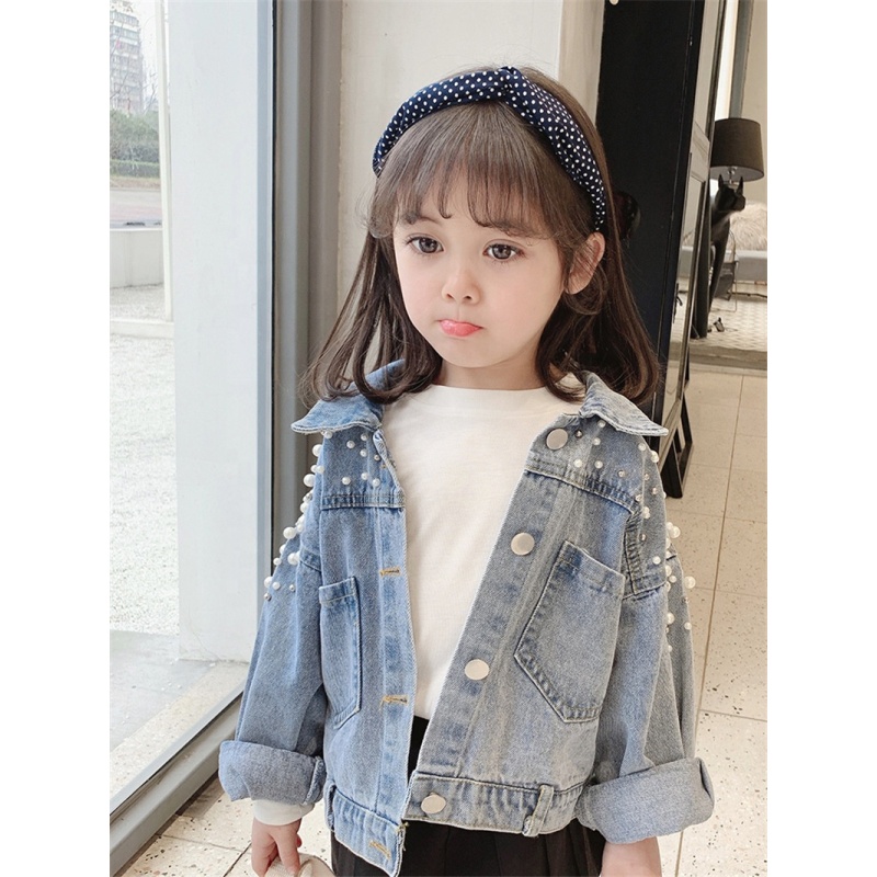 2021 New Kid Girl Denim Blue Jacket Toddler Girls Fashion Winter Outdoor Denim Top Jacket