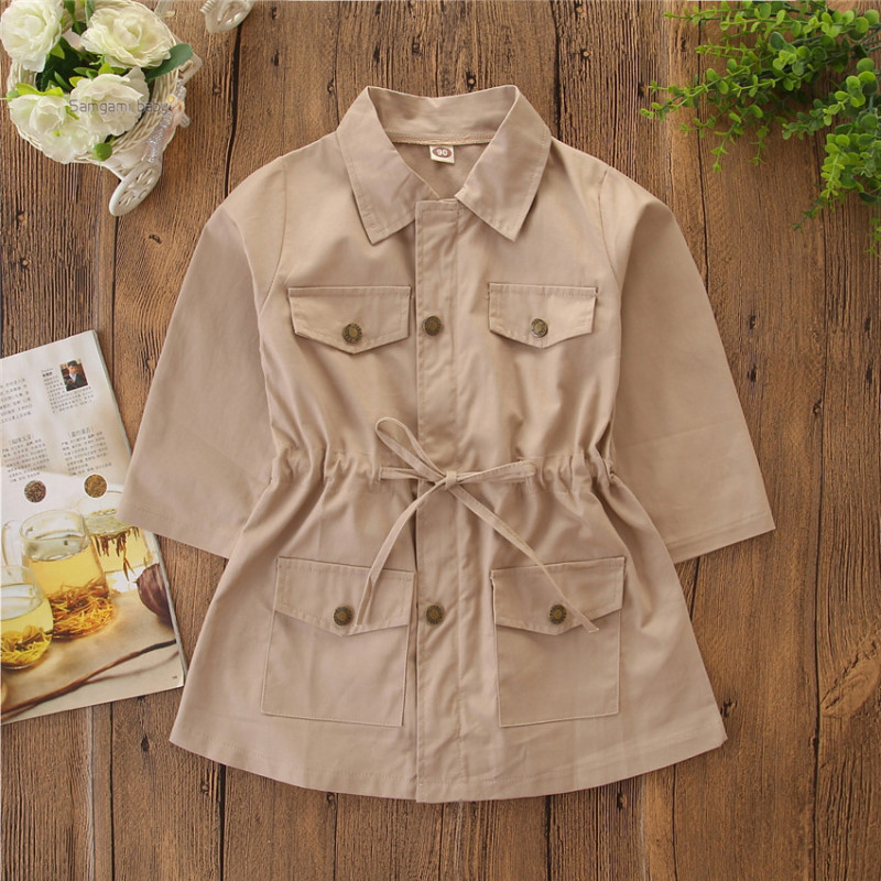 Latest Design Fashion Long Sleeves Toddler Girls Camouflage Printed Girls' Dust Kids Coat