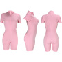 high quality new arrival fashion Summer designer Solid color Custom logo women one piece zipper clothing adult Ribbed clothes