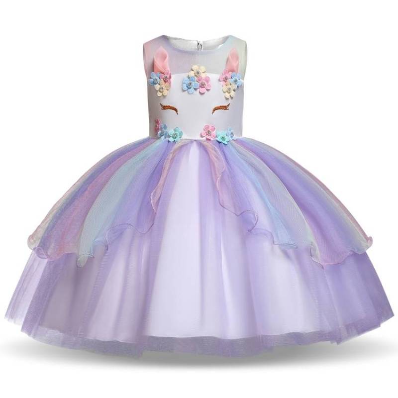 Princess Kids Wear Birthday Supply Girls Party Dresses Wholesale Baby Girl Dresses Rose Princess Dress Girl