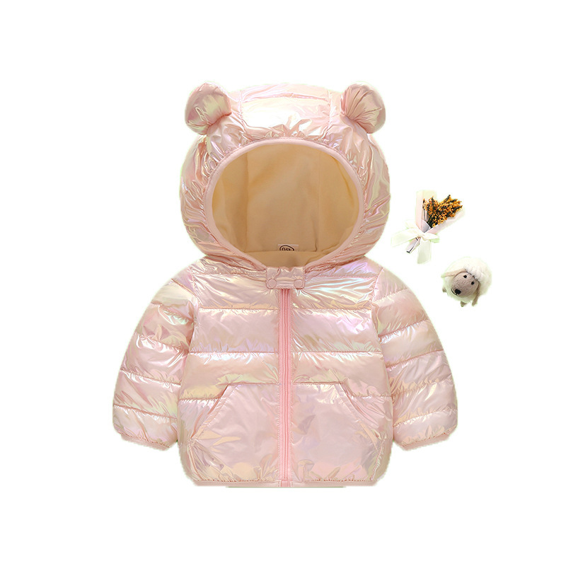 Conyson rts fashion New Design Girls Winter Hoodie tie-dye Children's Cute bear Ears Hooded clothing Girls Winter down jacket