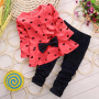 Conyson Custom Spring Autumn Outfits Dress +Pants 2Pcs Cute Baby Girl Clothes Kids Casual Wear Skirt Flounces Clothing Set