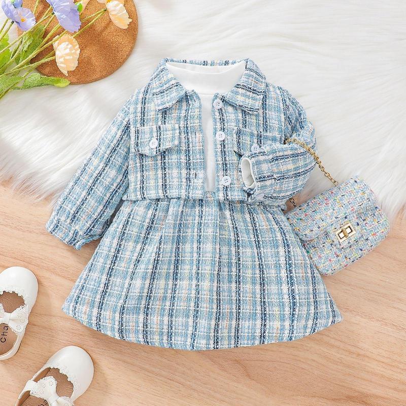 Conyson New Spring Fall Girl's Dress Sweater Suit Little Girl Kids Children's Clothing Knitwear Top Skirt Two Piece Tutu skirt