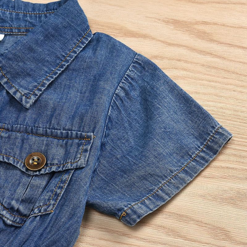 Summer Casual Jean Jumpsuit Kids Baby New Clothes Baby Clothes Summer Denim Romper Clothes Girl Jumpsuit