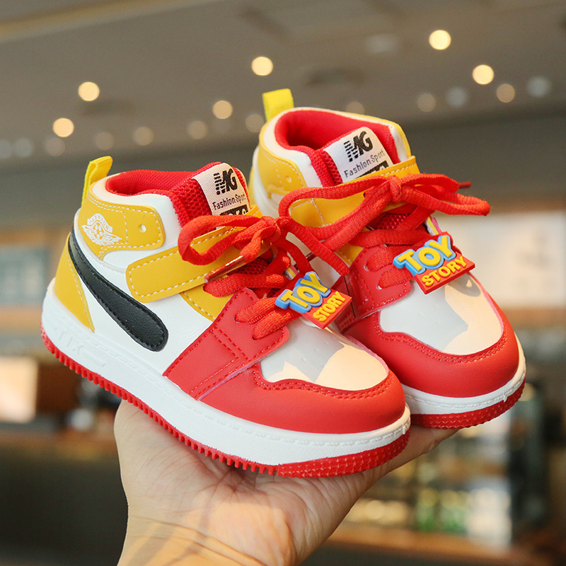 Conyson Kid Sneakers Casual unisex Organizer Football Shoes High Top Non-slip Basketball Shoes Soft Soled Baby Shoes