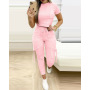 Conyson 2023 High Quality Women Jogger Sweat Shirt Matching Plain Set Clothing 2 Piece Tracksuit Set Women And Ladies Summer set