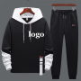 Conyson Oem 2 Piece Spring Jogging Track Sweat Suits Sets Custom Logo Printed Pullover Jogger Men's Sweatshirt And Hoodie Set