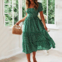 Conyson Fashion Hot Night Beach Summer Vintage Print Puff Sleeve Flower Printed Floral Women Dress Casual Elegant For Lady Maxi