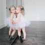 Conyson Wholesale Sleeveless O-neck Patchwork Sweet Dresses Solid Outfits Baby Girls Mesh Tulle Fluffy Tutu Dress