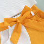 Conyson Fashion New Summer Kids Girls Clothes Sets Sleeveless Strap Solid Knit Vest Top+Color Patchwork A-Line Skirts With Belt