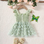 Conyson Summer Princess Vintage Casual Ruffle 1-6Y Pageant Cute Solid Color Butterfly Fairy Birthday Prom Kids Party Dress