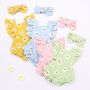 New 2021 Summer Newborn Baby Girl Clothes Sleeveless Romper Outfits Baby Girl Clothes Printed Floral Romper Jumpsuit +headband
