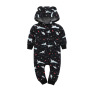 New Style Winter Warm Baby Clothes Long Sleeve Flannel Bodysuit Animals Pattern Hooded Romper
