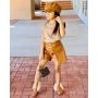 Conyson Summer Brown 1-6Y Littler Girls Clothes Set Cotton Sleeveless Vest Tops PU Leather Shorts Skirts Two Pieces Casual Suits