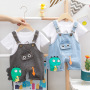 Boy Summer Clothes Customized 1-5 Years O-neck Cartoon Denim Overalls Clothes Boys Spring Clothing Jeans Sets