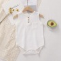 Conyson Summer Baby Boy Girl Rompers Muslin Cotton Sleeveless Newborn Infant Romper Jumpsuit Solid Color Baby Clothing