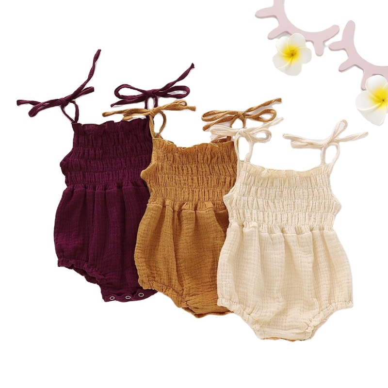 Romper Soft Sleeveless Strap Toddler Jumpsuit Overalls Lovely Cotton Summer Clothing Sleeveless Strap Baby Girl Romper