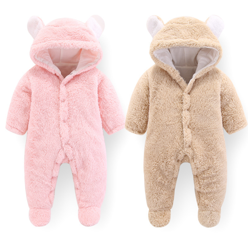 Wholesale Polyester Knitted Bodysuit Long Sleeve New Born Baby Clothes Rompers Winter Baby Romper Baby Onesie