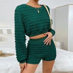 Conyson Low MOQ Autumn Winter Women Clothes Casual 2 Piece Set Fashion Suits Two Pieces Outfits Pleated Women's Polyester Sets