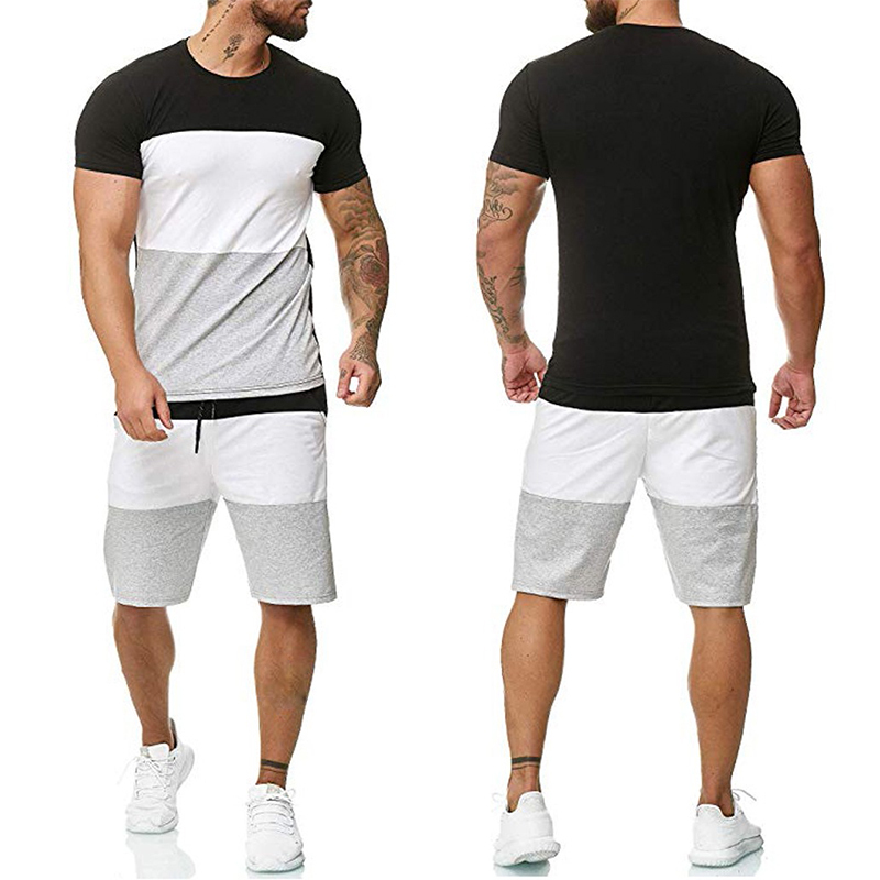 Summer Sport Fitness Homewear Men's Shorts Sleeve T-Shirt + Pant 2 Pieces Pant Sets Daily Clothing Male Suits for Men Tracksuit