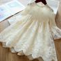 Wholesale Breathable Woven Lace Petal Sleeve Costume Short Children Girls Party Dresses