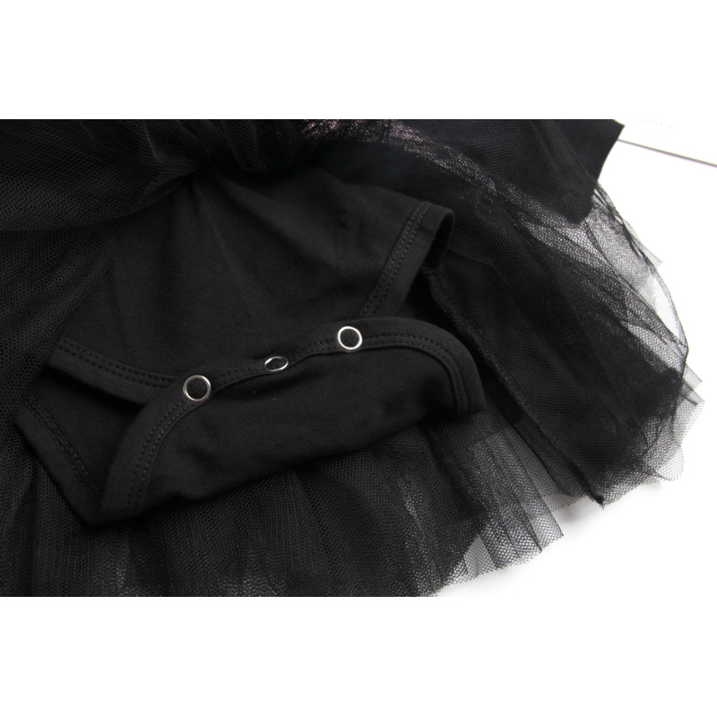 Toddler Infant Baby Girl Long Sleeve Dresses Party Flower Lace Dress Black Romper Jumpsuit Outfit