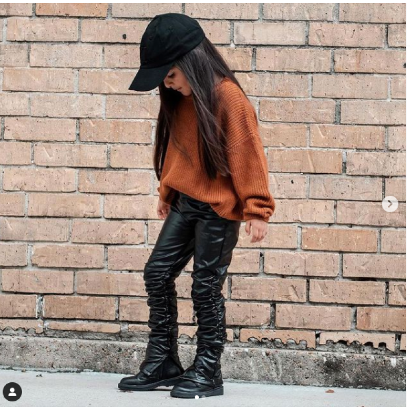 Conyson Wholesale Kids Summer Leather Stacked Pants Pleated Pants Little Girls Toddler Girls Pants Set