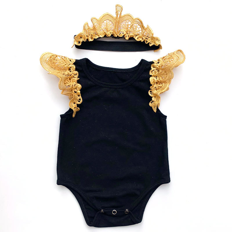 Conyson Latest Summer Kids Clothing 3Pcs Sleeveless Wings Girls Headband Onesie Tutu Baby Clothing Skirts Sets
