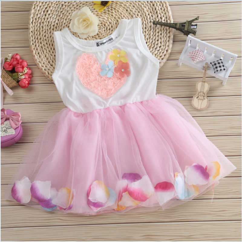 Conyson hot sale baby Children's Clothing toddler Baby kids clothing Dress print flower Girl Birthday Dress candy Girl's Dress