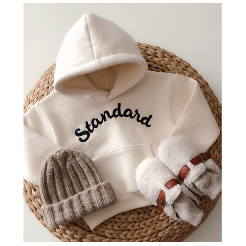 Conyson 2021 Wholesale kids fleece baby hoodie custom logo plain thick baby boy girl clothes sweatshirts boys hoodies