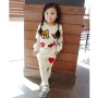 Latest Design Non-hooded Long Sleeves Cute Girl Track Cartoon Alphabet Girl autumn Kids Clothing Sets