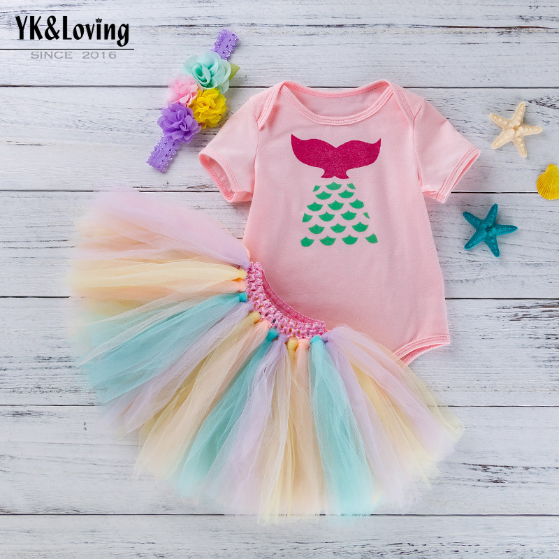 Conyson Boutique Kids Newborn Infant Girls Fancy Children's Clothing Shorts Set Tops Floral Summer Cute 3 Pieces Baby Romper
