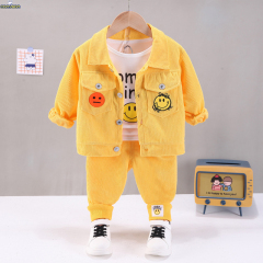 Conyson kids bulk wholesale Factory Supply korea fashion boutique baby boy cotton clothing suit casual 3 pieces clothes sets