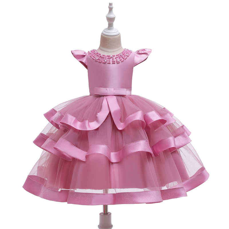 Hot Selling Multi-Layered Baby Girl Birthday Flower Girl Dresses Cotton Kids Clothes Girl Princess Party Dresses