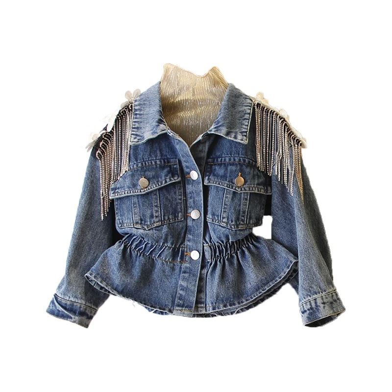 Spring Autumn New Fashion Children Coat Vintage Short Kid Denim Jean Jacket Top For Girl