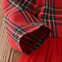 Conyson Baby Girls Christmas Dress Long Sleeve Red Plaid Princess Dresses For Newborn Red Party Xmas Dress Hairbands Set