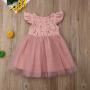 Wholesale Customized lace Short Sleeve O-Neck Kids Wear Girls Cute Elegant Layered Dresses
